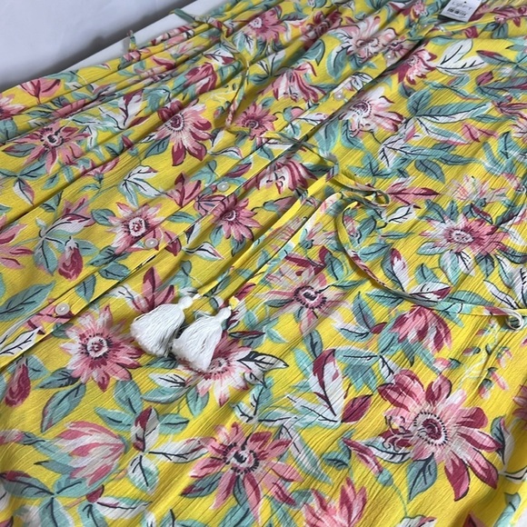Loft Beach Sz XXL Floral Sundress Yellow w/Tie NWT Summer Beachy Vacation - Picture 6 of 9